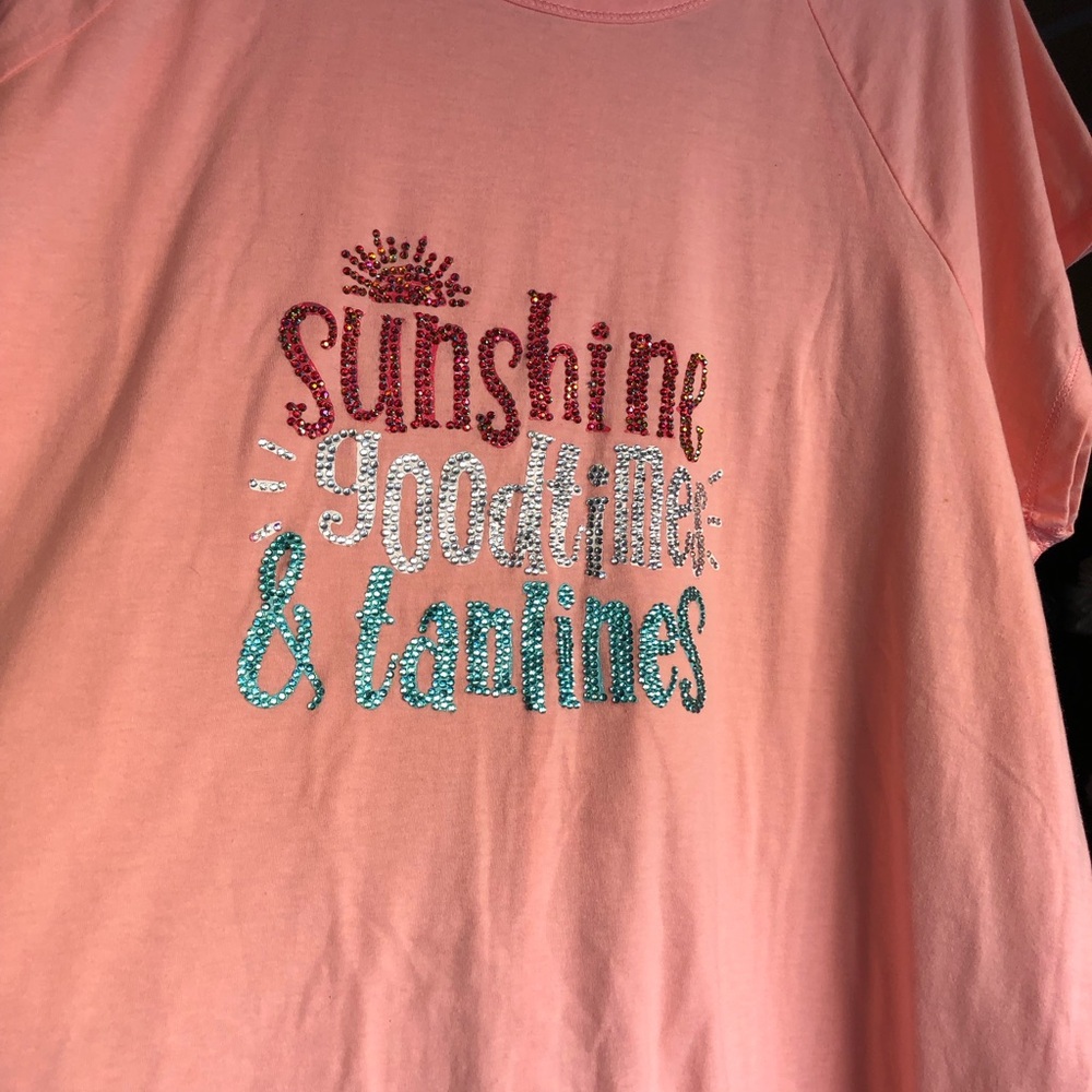 Cuddl Duds Peach and Coral Tank Top